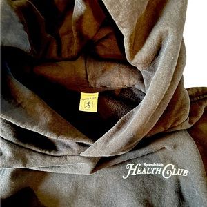 Sporty & Rich Health Club Hoodie size large washed black NWoT